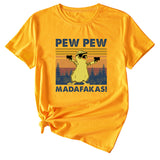 PEW PEW MADAFAKAS Fun Pattern Casual Short Sleeve T-shirt