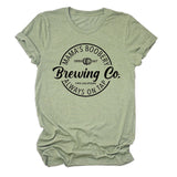 Mama's Boobery Brewing Crew Neck Women's T-Shirt Loose Short Sleeves