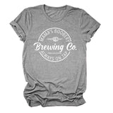 Mama's Boobery Brewing Crew Neck Women's T-Shirt Loose Short Sleeves