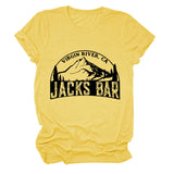 VIRGIN RIVER CA JACK'S Alphabet Mountain Print Crew Neck Short Sleeve T-Shirt Women