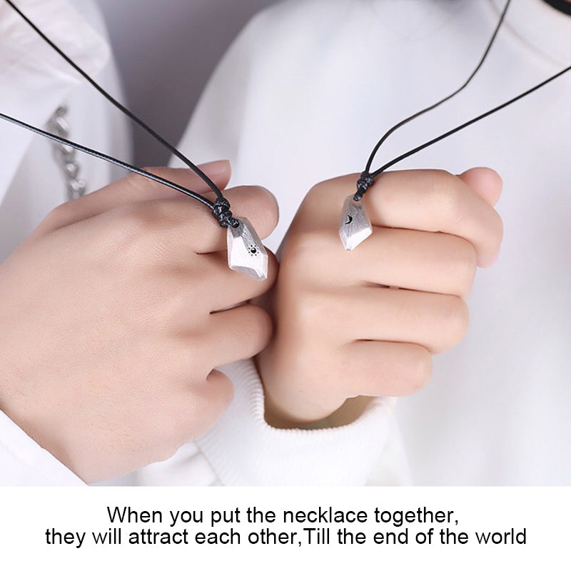 NEHZUS Couples Necklaces,Magnetic Wishing Stones Pendants Necklace for Couple,Jewelry Gift Diea