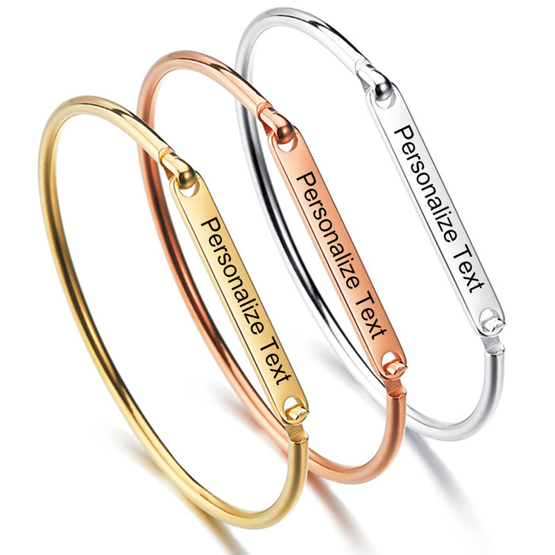 Inspirierende Armreifen für Frauen, Mama, personalisiertes Geschenk für sie, eingraviertes Mantra-Manschettenarmband 