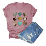 Love Heart Tee Women Valentines Day Gift Shirt