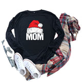 Women Mom Santa Hat Shirt Santa Blouse