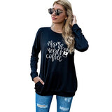 Mom Gift Shirt Women Mama Needs Coffee Long Sleeve Blouse with Pockets