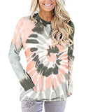 Women Fashion Long Sleeve Tie Dye Blouse with Pockets