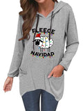 Fleece Navidad Hoodies Women Holiday Xmas Shirt Christmas Tops