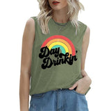 Day Drinkin' Vintage Rainbow Tank Femmes Chemise d'été drôle