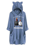 Pecker Shirt for Women Just A Girl Who Loves Peckers 3/4 Sleeve Knitting Hoodies with Pockets