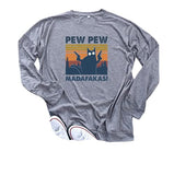 Women Pew Pew Madafakas Blouse Funny Pew Pew Cat Shirt