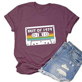 Women Pesonalise Vintage Cassette T-Shirt Best of 1979 Tee Tops