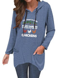 Funny Farmer Hoodies Women I Just Want To Work In My Garden and Hang Out with My Chickens Shirt