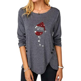 Women Wine Santa Hat Shirt Christmas Wine Fashion Blouse