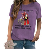 Funny Chicken Coffee Shirt Women Farmer Chicken Gift Tee Tops