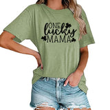 Women One Lucky Mama Shirt St. Patrick's Day Gift Tees