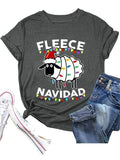 Fleece Navidad Tees Women Christmas Light Cute Sheep Graphic Shirt