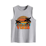 Summer Vibes Tank Tops Women Positive Life Holiday Quote Summer Vacation Cute Beach Shirt