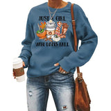 Women Just A Girl Who Loves Fall Sweatshirt Long Sleeve Graphic Shirt