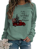 Women Long Sleeve It's The Most Wonderful Time of The Year Sweater Christmas Shirt