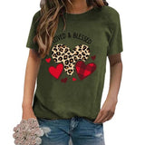 Loved & Blessed Valentines Day Shirt Women Love Heart Tee Tops