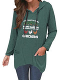 Funny Farmer Hoodies Women I Just Want To Work In My Garden and Hang Out with My Chickens Shirt