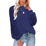 Women Fashion Tops Grace Stitching Round Neck Long-Sleeved Shirt