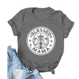 Women Blessed Mama Shirt Gift for Mom