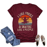 Sunset Frog Shirt Women I Like Frogs and Maybe 3 People Graphic Tees