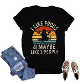 Sunset Frog Shirt Women I Like Frogs and Maybe 3 People Graphic Tees