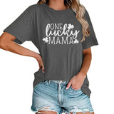 Women One Lucky Mama Shirt St. Patrick's Day Gift Tees