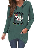 Fleece Navidad Hoodies Women Holiday Xmas Shirt Christmas Tops