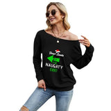 Women Dear Santa She's The Naughty One Christmas Shirt