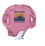 Women Pew Pew Madafakas Blouse Funny Pew Pew Cat Shirt