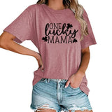 Women One Lucky Mama Shirt St. Patrick's Day Gift Tees