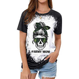 Fashion Skull Mom Shirt Army Mom Shirt American Mom Shirt Mama Life Shirt Wife Life Shirt