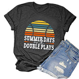 Women Retro Baseball Shirt Summer Days and Double Plays T-Shirt