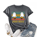 Boo Bees Shirt for Women Funny Halloween Ghost Gift Tshirt