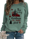 Women Long Sleeve This is My Christmas Pajama Shirt Sweater Christmas Shirt