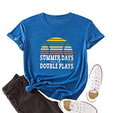 Women Retro Baseball Shirt Summer Days and Double Plays T-Shirt