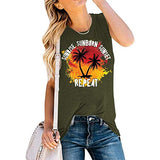 Women Sunrise Sunburn Sunset Repeat Shirt Beach Shirts for Women