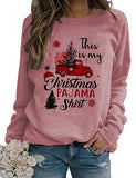 Women Long Sleeve This is My Christmas Pajama Shirt Sweater Christmas Shirt