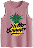 Hello Summer Pineapple Tank Women Pineapple Lover Gift Summer Vibes Shirt