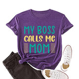 Gifts for Mom Tees Women My Boss Call Me Mom Shirt