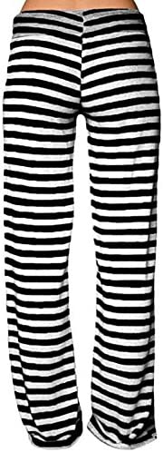 Fashion Striped Wide Leg Drawstring High Waist Yoga Pants