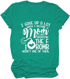 Women Funny New Mom Shirt F-Bomb Mom Tees