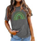 Shamrock Rainbow Tee Women St Patricks Day Gift Shirt