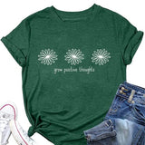 Grow Positive Thoughts Tees Women Self Care Gift Wildflower Plants T-Shirt