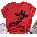 Women Fun Animal Graphic T-Shirt Giraffe Tee