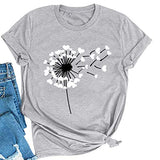 Women Love Dandelion Graphics Tee Shirt Graphic Tee Women