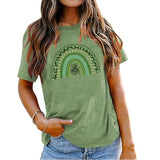 Shamrock Rainbow Tee Women St Patricks Day Gift Shirt